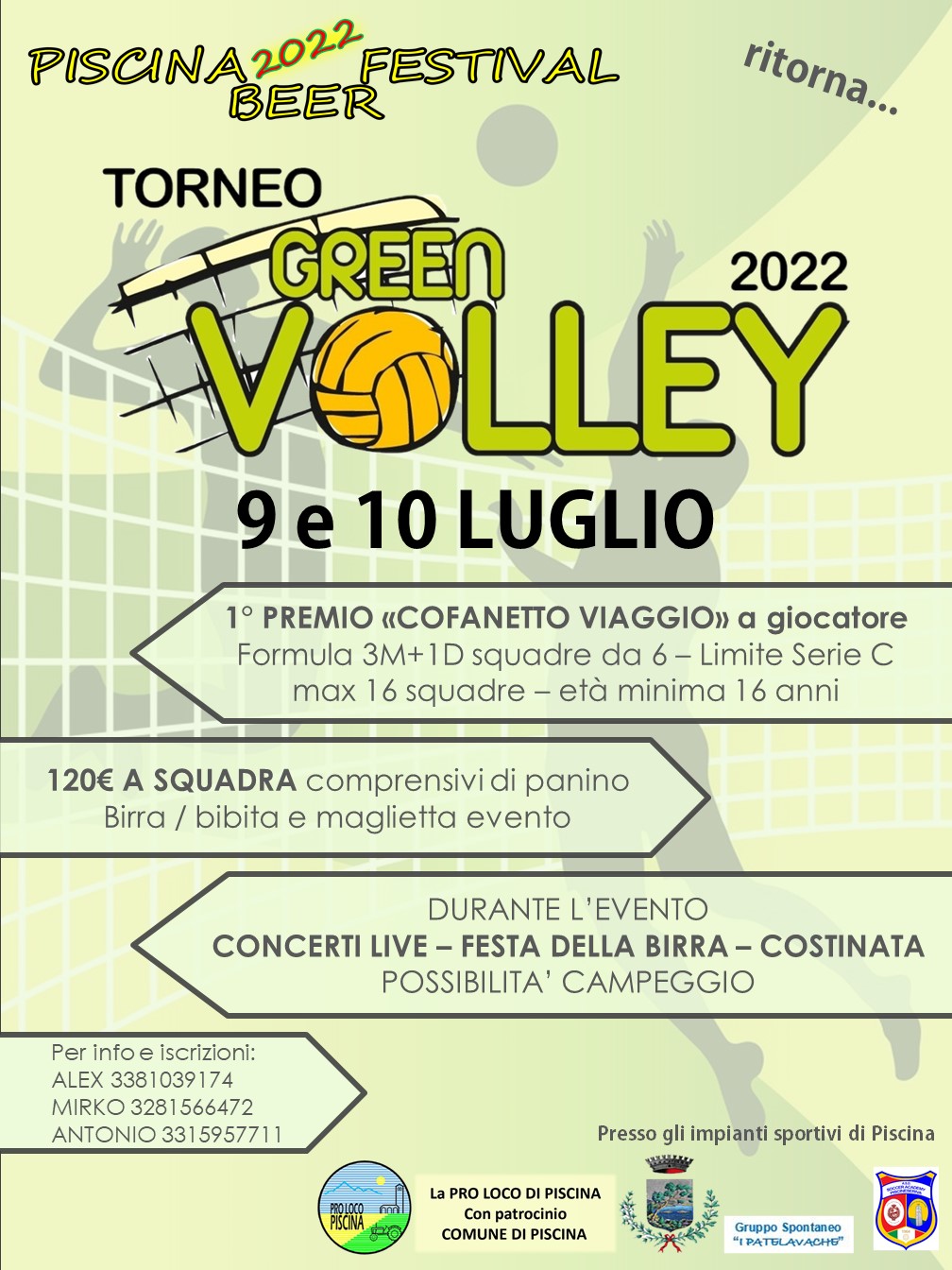 <span style="font-size:28px;">Torneo di Green Volley<br /> 9-10 Luglio 2022</span>